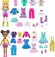 POLLY POCKET Sparkle Cove Adventure Fashion Set - 4 Dolls, 45+ Fashion Pieces, Tops, Trousers, Dresses, Accessories, for Children from 4 Years, HKW10
