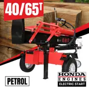 BBT 40/65 Ton Wood Log splitter - Honda GX390 14HP Electric Start - 2-Year Warranty