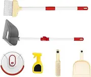 Interactive Pretend Play Educational Set, Kids Cleaning Vacuum Plaything, Learning Pretend Play Cleaner Kit for Children, Engaging Broom and Dustpan Toys for Girls and Boys