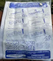 Vintage No Iron Pillow Case Stamped for Embroidery Permanent Press Set @110