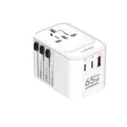 Universal Travel Adapter 65W International Plug Adaptor with 3 USB C 2 USB A