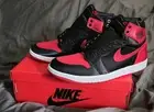 12W / 10.5M - Air Jordan 1 Retro High OG ‘Satin Bred’ Red Black Women FD4810 061