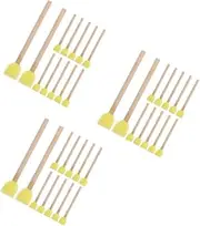 3sets Boys and Girls' Painting Sponges Round Sponge Paint Brushes Wooden Handles Sponges for Boys and Girls Great for Craft Projects 30pc*3
