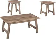 Table Set, 3Pcs Set, Coffee, End, Side, Accent, Living Room, Laminate, Brown, Transitional
