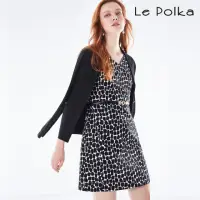 在飛比找momo購物網優惠-【Le Polka】質感黑白V領短袖洋裝-女