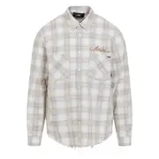 [Amiri] Amiri Checked Frayed Shirt M NEUTRALS