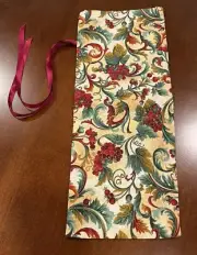 Fabric Cloth Wine Bottler Holder/Gift Bag Multi-Color Grapes Leaves