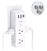 Surge Protector Outlet Extender with Rotating Plug, One Beat 6 AC