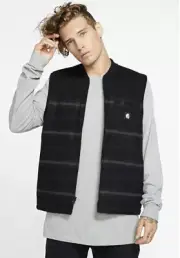 Hurley M Carhartt reversible vest black Small Cj6923 010 Zip Front