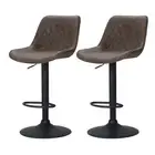 2 x Artiss Bar Stools Set Kitchen Stool Chairs Metal Barstool Dining Chair Brown