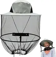 Bug Net Hat 14.6x19.7'' Sun-Proof Gardening Hat Fine Mesh Foldable Beekeeper Hat for Outdoor Hiking Camping Gardening Fishing