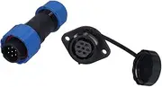 SP16 Flange Waterproof Aviation Connector, Male Female Butt Joints, Solid Pins, Gold Plated, Corrosion , IP68, for Communication Equipment (7 core ( 5A))
