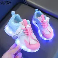 在飛比找蝦皮購物優惠-可充電發光童鞋  兒童亮燈鞋  女童夜光閃燈運動鞋