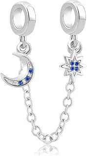 [SBI Jewelry] Moon Star Charm Stoppers for Bracelets Women Girls Mom Wife Sister Friend Birthday Anniversary Compatible with Pandora Bracelet, No Gemstone