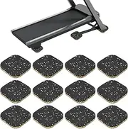 uxcell 12 Pcs Treadmill Mat Pads, 4x4x0.6 High Density Foam Anti Vibration Pad Sound Proof Floor Mat Exercise Equipment Mat for Carpet Protect Noise Reduction Home Gym, White