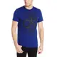 美國百分百【Calvin Klein】T恤 CK ONE 短袖 T-shirt 短T 寶藍 男 幾何線條 上衣 L號 F033