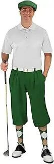 [Golf Knickers] Mens Select A Style Dark Green Outfit with Matching Golf Cap and Selected Argyle Socks