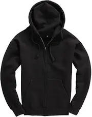 [D&H CLOTHING UK] Zipped Premium Black Hoodie Adult Zip Up Unisex Zipper XS-6XL Heavy Blended Hooded Fleece Jumper Work Wear Sweatshirt Hoodies Top Plain BNW Unisex