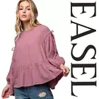 SIZE SML EASEL MAUVE THIS IS THE ONE RUFFLE BOTTOM Shirt/TOP/BLOUSE BHCS