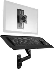 Sit-Stand 17 to 32 inch Single Monitor Wall Mount with Pneumatic Arm Keyboard Tr