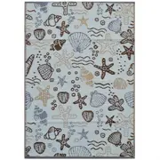 Reversible Outdoor Plastic Mat - Chatai Shells-Multi- 120x170cm