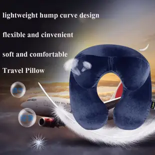 旅行便攜枕超柔植絨枕車枕護頸椎枕旅遊三寶充氣枕旅行充氣 U型枕