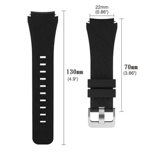 【斜紋矽膠錶帶】Samsung Gear S3 Frontier R760 智慧 智能 22mm 手錶 純色 腕帶