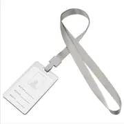 4PC Metal ID Badge Card Holder Business Security Pass Tag Holder with Lanyard Office Company Supplies Work Bus Card Holder