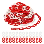 Plastic Chain Links, 100 Foot 2" Safety Chains, Red/White Plastic Chains