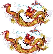 MINAOLULUS 1 Pair Traditional Dragon Embroidery Patches Iron Applique for Cheongsam Jackets Clothing Unique Decorative Iron Patches for Stylish Wardrobe Enhancement