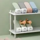 Adjustable Double Stand Shelf Plastic Cabinets Shoe Storage Shoe Rack Home