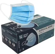 Shield Right Level 2 Surgical Face Masks 50 Pack – 3-Ply Disposable Masks with Latex-Free Earloops and Adjustable Nose Bridge