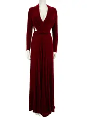 Red Velvet Cut Out Jumpsuit