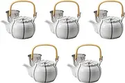 Set of 5, Set of 5 with Line U No. 6 Earthen Bottle [5.5 x 4.5 inches (14 x 11.5 cm) 850cc] | Arita Yaki Pot, Setomonohonpo