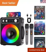 HD Stereo Portable Karaoke System with LED Light Effects – Perfect for Parties