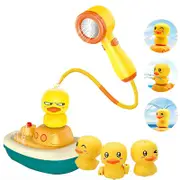 Catzon Electric Bathtub Fountain Toy with 3 Different Spraying Duck and 1 Duck Shower Head