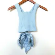 New LuBella Casey Crop Top Back Cross Bow Tie Detail Women’s SIZE S Baby Blue