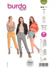 BURDA 6054 MISSES JOGGING TROUSERS EASY Step by Step Sewing Pattern Sizes 8 - 22