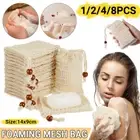 Exfoliating Soap Saver Bags Flax Foaming Net Pouch with Drawstring Exfoliating