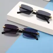 Rimless Sunglasses Rectangle Fashion Women Men Shades Small Square Sun Glasses S