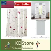 Light Filtering Floral Grommet Curtains - 2 Panels, 52x84 Elegant Pink Design