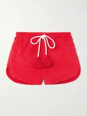 [Cap d’Antibes] Cap d'Antibes - Tasseled Cotton-terry Shorts - Red - medium medium Red