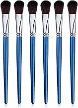 Prasacco 6 Pcs Mop Brush for Acrylic Painting, 1 Inch Oval Blending Brushes Artist Paint Brushes for Acrylic Watercolor Oil Painting Face Body Art, Blue