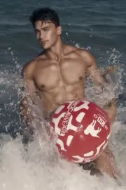 [D145] Handsome Man Cute Male Model Showing Off Body Physique Art Photography