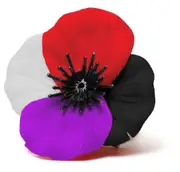 ANZAC Serving Together Material Poppy Badge POPPY REMEMBRANCE