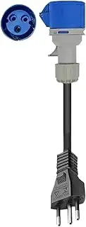 Electric Vehicle Charger Blue CEE 32A, Compatible For Plug 10A 20A Adapter 32A 1Phase Female TO 10A Plug Connector(32A To 20A Plug)
