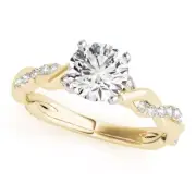 Forever Brilliant Moissanite Petite Infinity Engagement Ring 14k Yellow Gold