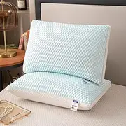 Cooling Pillow for Hot Sleepers, Summer Ice Cold Pillow with Zipper Gusseted Pillow for Back, Stomach or Side Sleepers - Three Heights(Blue,1kg)