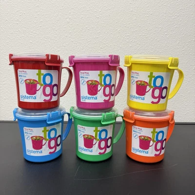 Sistema To Go Medium Soup Mug, 22.1 oz./ 656 ml, Lot Of 6