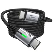 USB C to USB C Cable, 100W [2-Pack/2m+2m] PD Fast Charging Type C Cable, Nylon Braided USB-C Charger Cables for iPhone 15 Pro Max Samsung S23 S22 Google Pixel iPad Pro MacBook Pro Switch